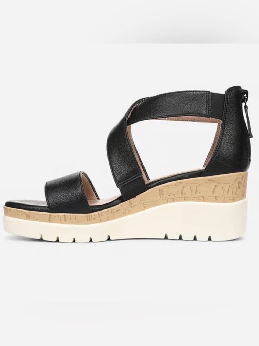 SOUL Naturalizer Good Times Black Strappy Wedge Sandals NIB, Sz. 8 Wide - Picture 4 of 12